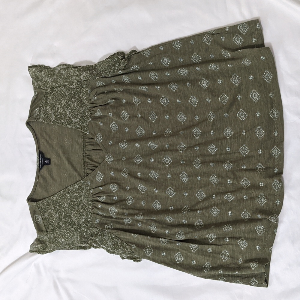 Lucky Brand Sleeveless V-Neck Tunic Top, Color Green Size M